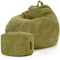 Produktbild: Green Bean Xxl-Sitzsack, Grün, Textil, Füllung: Styroporkugeln, Oval, 90x110x90 cm, Hergestellt in Deutschland, Wohnzimmer, Hocker, Sitzsäcke, XXL Sitzsäcke