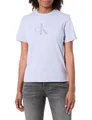 Produktbild: Calvin Klein Damen T-Shirt Kurzarm Hero Classic Monologo Tee mit Rundhalsausschnitt, Violett (Cosmic Sky), L