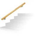 Produktbild: Relaxdays Handlauf Holz, Buche, 1000 Mm/100 Cm/1 M, Wandhalterung, Mit Dübeln, Rustikal 42 Mm Durchmesser, Natürlich