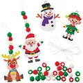 Produktbild: Baker Ross FX376 Weihnachten Bastelset mit Perlen für Kinder-4er Pack, Set für Kinder Dekorieren, Ideal für Kindergeburtstag Basteln, Alter 5+, Weiß