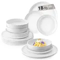 Produktbild: SÄNGER |Tafelservice Marlo weiß, 18-teiliges Geschirrset für 6 Personen aus Porzellan, Speise-, Dessert- & Schalen, moderne Form, spülmaschinenfest, Essgeschirr, Teller Set PREMIUM COLLECTION