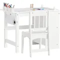 Produktbild: Sobuy - Kmb60-w Kindertisch Mit 1 Stuhl Kindersitzgruppe Innen Kinder Tisch Stuhl Set Maltisch Für Kinder Weiß