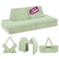 Produktbild: Linodino® Spielsofa Cord | Kindersofa aus Schaumstoff Bausteine - Spielsofa für Kinder & Kuschelecke im Kinderzimmer | Kindercouch | Oeko-TEX 100 Zertifiziert | Avocado Grün