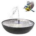 Produktbild: Solarbrunnen Set für draußen 45 cm Schale anthrazit - Dekoschale und Schwimmende Solar Springbrunnen Fontäne als Outdoor Wasserspiel - Außen Gartenbrunnen als Balkon Vogeltränke, Garten Vogelbad