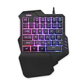 Produktbild: RedThunder Einhand-Gaming-Tastatur mit RGB-Hintergrundbeleuchtung und 35 Tasten Tragbare Mini Ergonomischer Gamecontroller für PC PS4 Xbox Gamer.