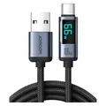 Produktbild: Joyroom Prism Series 66W USB-A to USB-C Cable with Display, 1.2m - Black (1.20 m, USB 2.0, 66 W) (S-AC066A16)