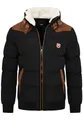 Produktbild: behype. Herren Winterjacke mit abnehmbarem Kunstfell in Schaf-Optik Kurze Steppjacke warme Outdoorjacke Jacket Puffer-Jacke Piloten-Stil OR_1215-Black-L