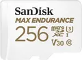 Produktbild: SanDisk Max Endurance - Flash-Speicherkarte (microSDXC-an-SD-Adapter inbegriffen) - 256GB - Video Class V30 / UHS-I U3 / Class10 - microSDXC UHS-I (SDSQQVR-256G-GN6IA)