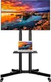Produktbild: Yaheetech TV Ständer 32-75 Zoll TV Halterung mit Rollen höhenverstellbar, Max. VESA 600 x 400 mm, mit Doppelstangen & Ablage