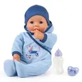 Produktbild: Bayer Design 94683AC Hello Baby Boy Junge Interaktive Puppe mit Funktion, bewegt den Mund, spricht Babylaute, Zubehör - Blau
