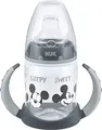 Produktbild: NUK First Choice+ Trinklernflasche | 6–18 Monate | 150 ml | Anti-Colic-Ventil | auslaufsichere Trinkschnabel | Ergonomische Griffe | BPA-frei | Disney Mickey Maus | grau