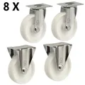 Produktbild: 8 x Polyamid Rolle Lenkrolle Transportrolle Schwerlastrolle Ø 125 mm Lenk-Bock