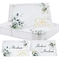Produktbild: 50 Stück Tischkarten mit Elegantes Design Schön dass du da bist Tischdekoration Namenskarten zum Beschriften Platzkarten für Hochzeit Geburtstag Konfirmation Kommunion Taufe Feier usw.