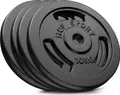 Produktbild: Hop-Sport 40 kg Hantelscheiben-Set 4x10kg 30/31mm Gripper Gusseisen Gewichte Hanteln
