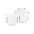 Produktbild: Seltmann Weiden Lido Black Line Dessertschalen 6er Set, ø 15 cm, Runde Schalen mit schwarzem Rand, Porzellan, Weiß