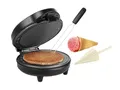 Produktbild: Tristar Eishörnchen-Waffeleisen mit Hörnchenformer & Waffelgabel, Ø20cm, 700Watt, Schwarz, Modern, Backelit, Kunststoff