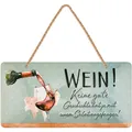 Produktbild: Retro Blechschilder Sprüche lustig WEIN Geschichten Shabby Küchen Deko 16x32cm