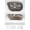 Produktbild: wohnfreuden Aufsatzwaschbecken Naturstein Waschbecken 50 cm oval mit Hahnloch (Kein Set), 101838_CcO12.154 grau 101838_CcO12.154 | 33 cm x 16 cm x 48 cm