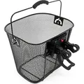 Produktbild: Wiltec Fahrradkorb vorne 32,5x24x26,5cm aus Stahl Schwarz abnehmbar zur Montage am Lenker Drahtkorb Lenkerkorb Einkaufskorb Fahrrad Korb
