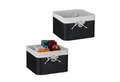 Produktbild: relaxdays Regalkorb Aufbewahrungskorb Set aus Bambus (2 St), schwarz
