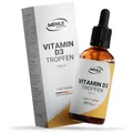 Produktbild: Vitamin D3 1000 IE pro Tropfen hochdosiert – Laborgeprüft – Flüssiges Vitamin D3 50ml (1850 Tropfen) mit MCT-Öl aus Kokos – Verpackung kann variieren