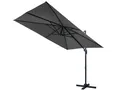 Produktbild: Gardissimo Ampelschirm Pendelschirm Cannes anthrazit 300x200, lange Seite nach vorne, Ständer, LxB: 300x200 cm, Spar-Set, inkl. Plattenständer, UV-Schutz 50+, 360 Grad drehbar, rechteckig