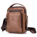 Produktbild: BAIGIO Leder Umhängetasche Herren Schultertasche Vintage Männer Tasche Crossbody Bag Herrentasche zum Umhängen Ledertasche mit Verstellbarem Gurt für Business Arbeit Reise