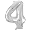 Produktbild: Idena Folienballon Zahlenballon 4 Silber für Geburtstag Geschenk Dekoration