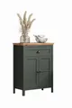 Produktbild: trendteam smart living - Stanton - Kommode - Tannengrün/Evoke Eiche - Standschrank mit 2 Fächern und 1 Vollauszug Schublade - (BxHxT) 77 x 102 x 39 cm - Landhausstil