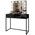 Produktbild: Lookway Schminktisch, Schwarz Hochglanz, Schwarz, Holzwerkstoff, 100x146x42 cm, Schlafzimmer, Schminktische