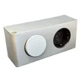 Produktbild: MiniBox 1x Schuko Steckdose + 1x Schalter Tischsteckdose silber I Steckdose mit