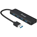 Produktbild: Equip USB-Hub 4-Port 3.0 ->4x3.0 +USBC Ada. o.Netz, schwarz - Schwarz