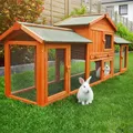 Produktbild: Kaninchenstall Hasen Stall Modell XXL + Auslauf Freilauf Gehege Kaninchen Käfig