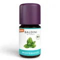 Produktbild: Baldini Bio-Aroma Pfefferminze – 100 % naturreines ätherisches Öl (Mentha piperita) – Demeter- und lebensmittelzertifiziert – Vielseitig einsetzbar für Küche, Duftlampe & Hautpflege – 5 ml