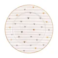 Produktbild: Greengate Teller KLEIN GRACE Weiß mit Herzen in Grau und Gold 15cm Dessertteller
