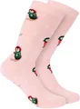 Produktbild: BRUBAKER Weihnachtssocken für Damen und Herren - Ski Pinguine Rosa - Baumwolle Socken Weihnachten - Größe 35-40