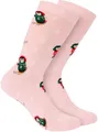 Produktbild: BRUBAKER Socken Weihnachtssocken für Damen - Ski Pinguine Rosa - Baumwolle Socken (Frauensocken, 1-Paar, Lustige Freizeitsocken) Baumwolle Socken Weihnachten - Unisex Baumwollsocken