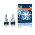 Produktbild: Osram COOL BLUE® INTENSE H15, +20% mehr Helligkeit, bis zu 3.700K, Halogen-Scheinwerferlampe, LED-Look, Duo Box (2 Lampen), 64176CBN-HCB