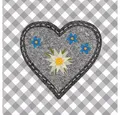 Produktbild: Ambiente Luxury Paper Products Papierserviette 20 Servietten Edelweiss Heart grey 33x33cm, (20 St)