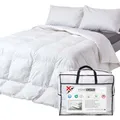 Produktbild: Homescapes 4-Jahreszeiten Bettdecke 260x220 cm, 2 Gänsefedern- & Daunen-Decken Wärmeklasse 2 & 3, zusammenfügbare Steppdecken mit 180 & 350 GSM Füllung für Sommer & Winter