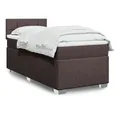 Produktbild: vidaXL Boxspringbett, Boxspringbett mit Matratze Dunkelbraun 90x200 cm Stoff