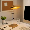 Produktbild: Tischleuchte Tischlampe Leseleuchte goldfarben Büroleuchte Bankerleuchte H 50 cm