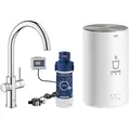 Produktbild: Spültischmischer Grohe Red Duo, C-Auslauf, chrom mit Boiler M und Filter S-Size Starter Set - 30083001