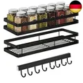 Produktbild: Auciej Gewürzregal Wand Ohne Bohren 2er Set mit Küchenreling Küchenregal hä