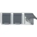 Produktbild: Gira SCHUKO-Steckdose 3-fach 078930 WG Aufputz grau (078930)