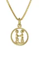Produktbild: trendor Sternzeichen Zwilling 333 Gold + goldplattierte Kinder-Kette Tierkreiszeichen, liebevoller Halsschmuck für Mädchen und Jungen, Geschenkidee, 75990-06