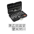 Produktbild: Steckschlüssel-Satz 56-teilig Knarrenkasten 1/4 Stecksatz Werkzeugkoffer