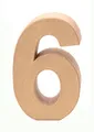Produktbild: GLOREX 6 2029 136 - Papp - Zahl 6, aus brauner Pappe, ca. 17,5 X 5,5 cm groß, zum bemalen und bekleben, für Serviettentechnik und Décopatch, ideal als Dekoration