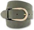 Produktbild: Ledergürtel, mit goldener Designschließe, Gr. 80, oliv