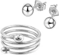 Produktbild: Firetti Schmuckset Mulitpack Schmuck Geschenk Edelstahl Ring Paar Ohrstecker (Set, 3-tlg)